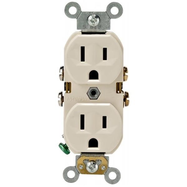 Ezgeneration Duplex Straight Blade Receptacle, 5-15R, 15 A, 125V AC, 2 Pole, 3 Wire, Flush Mount, Grounded EZ649295 - main